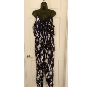 Blue and White Romper- Size M